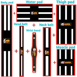 Head Belt + Neck Belt + Water pad + Body pad + Thigh pad + Muscle pad + Wrist Band