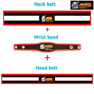 Neck Belt + Wrist Band + Head Belt