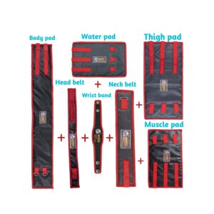 Head Belt + Neck Belt + Water pad + Body pad + Thigh pad + Muscle pad + Wrist Band